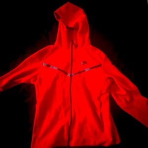 Red Nike tech hoodie